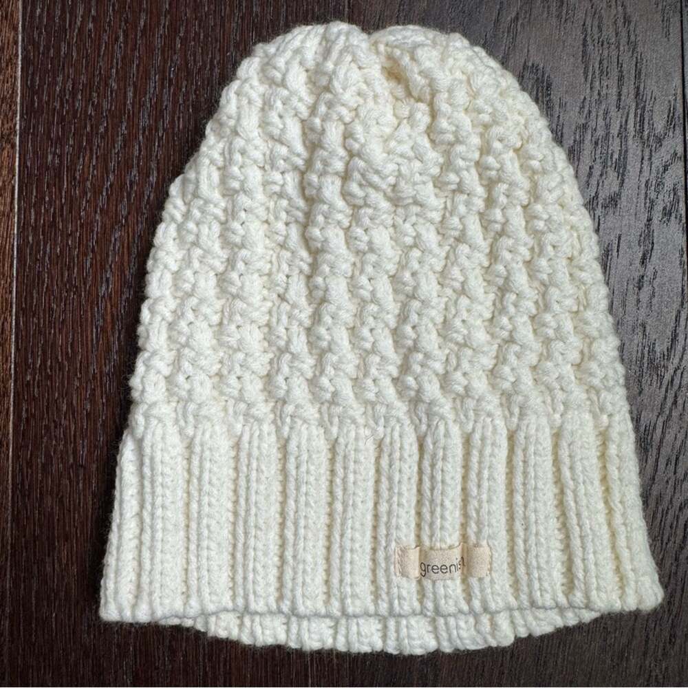 Knit Ivory Beanie by Greenish Shop